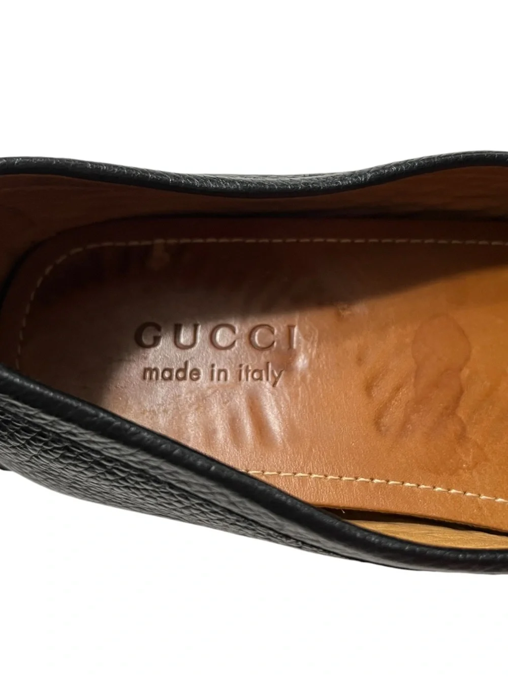 Men's Black Leather Gucci Slip-On Loafers